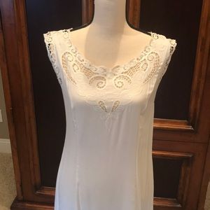 Soft Surroundings Embroidered White Maxi Dress